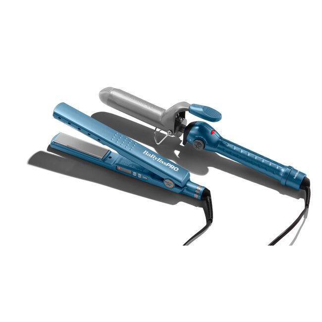 Nano Titanium 1.25" Digital Ionic Flat Iron & 1.25" Spring Curling Iron