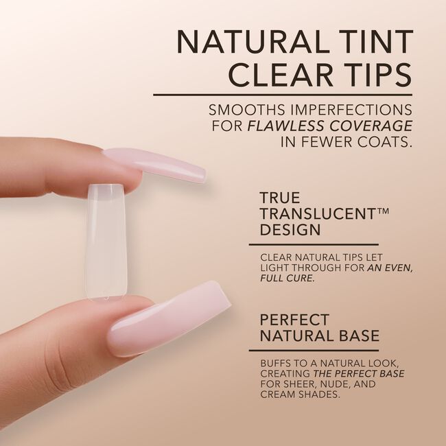 Square Medium Natural Cover Gel Extensions