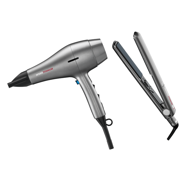 RuskPRO Titanium Flat Iron, Titanium Hair Dryer Rusk CosmoProf