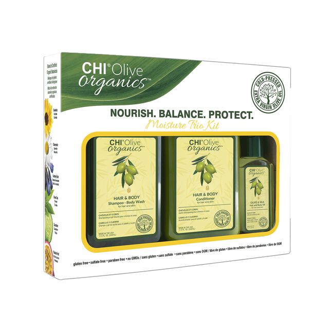 CHI Olive Organics Shampoo, Conditioner, Silk Oil Moisture