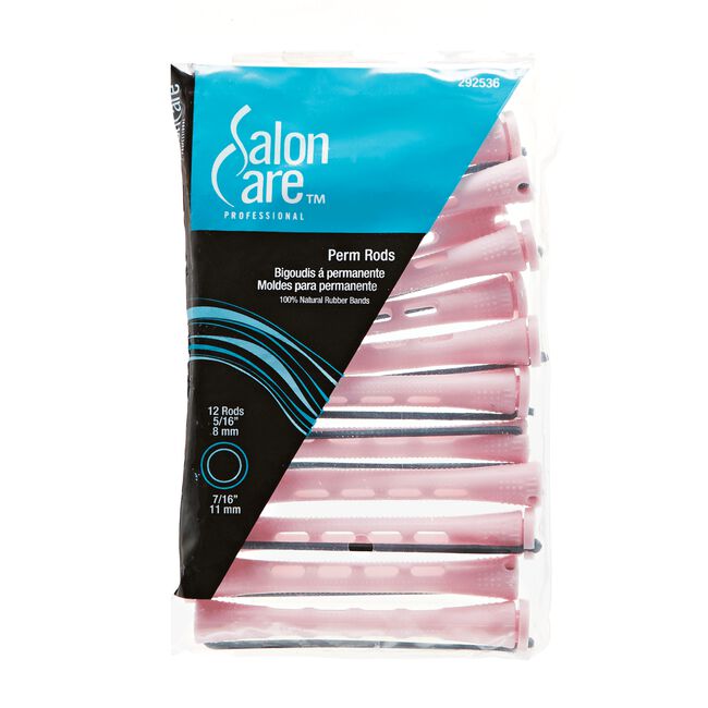 Salon Care Curved Perm Rod Large Pink - 12 Pack