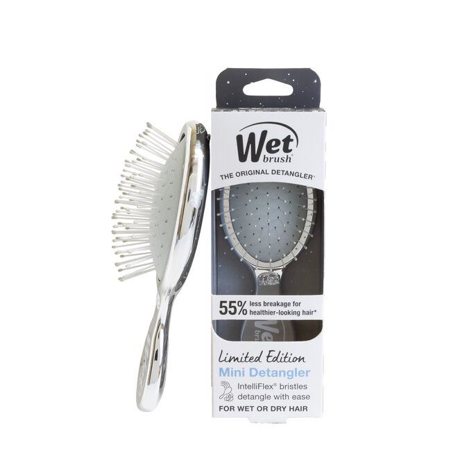Silver Festive Mini Detangler Brush
