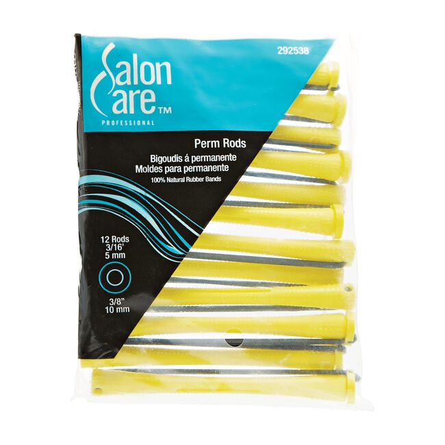 Salon Care Curved Perm Rod Large Yellow - 12 Pack