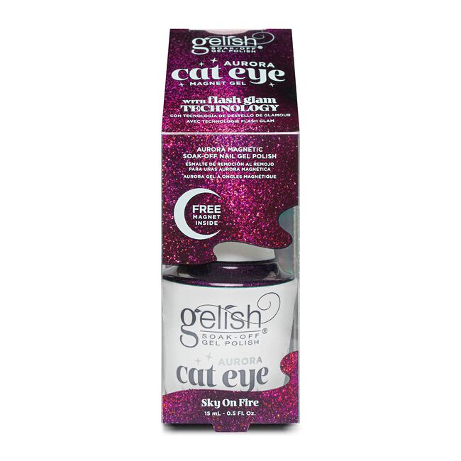 Sky On Fire Aurora Cat Eye Magnet Soak-Off Gel Polish