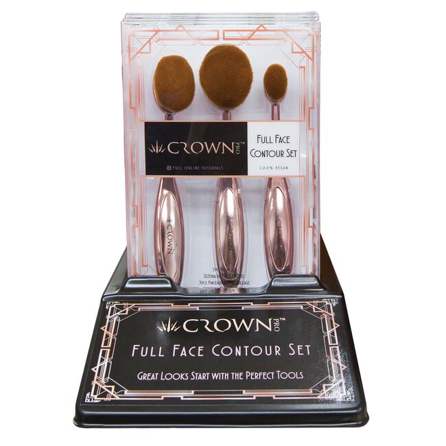 Full Face Contour Oval Brush Set - 4 count display