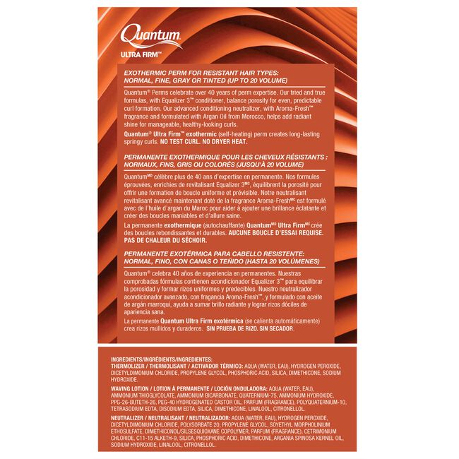 Quantum Ultra Firm Exothermic Perm for Normal, Resistant, or Tinted