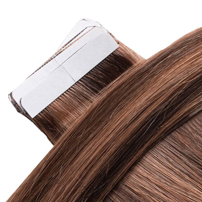 #5/7 Blend - Mocha/Caramel Tape-In Straight - 18 Inch