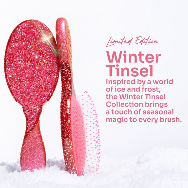 Pink Winter Tinsel Detangler