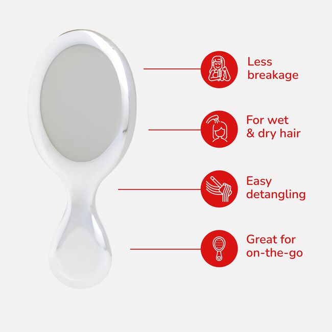 Silver Festive Mini Detangler Brush