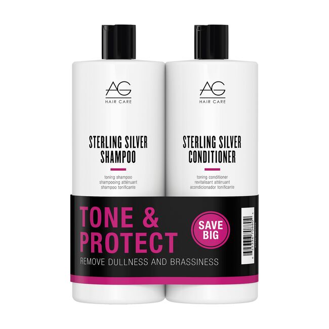 Sterling Silver Shampoo, Conditioner Liter Duo