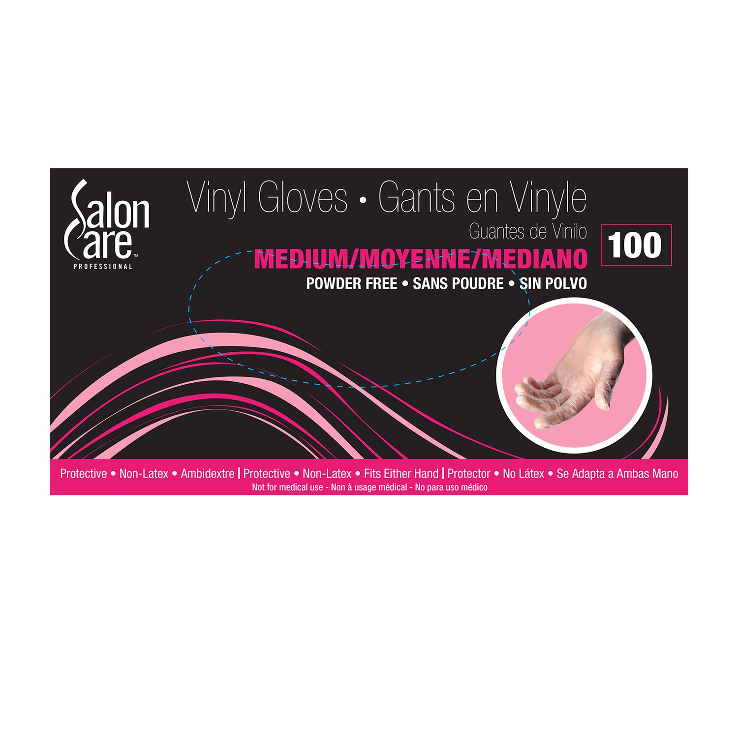 Clear Vinyl PowderFree Medium Gloves Salon Care CosmoProf