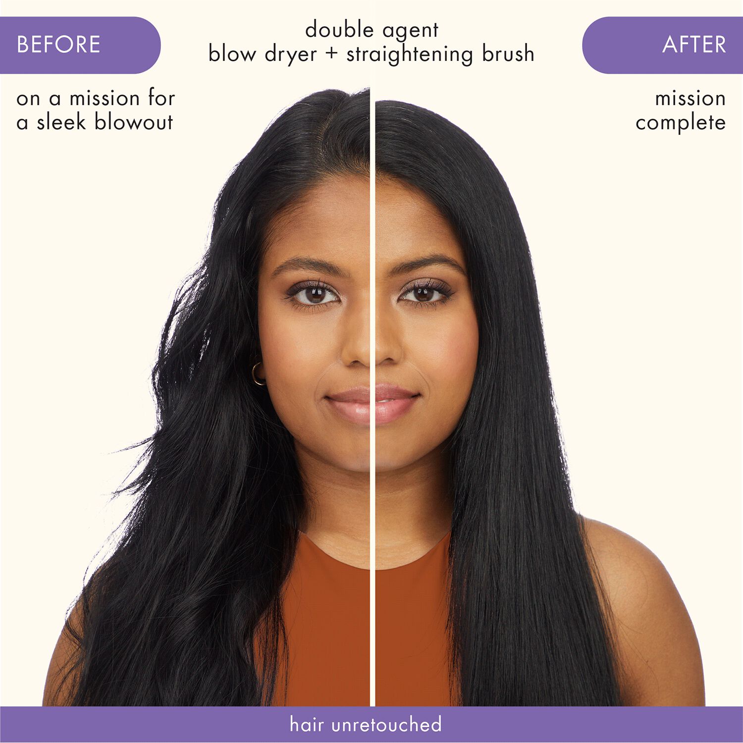 Double Agent 2in1 Blow Dryer & Straightening Brush amika CosmoProf