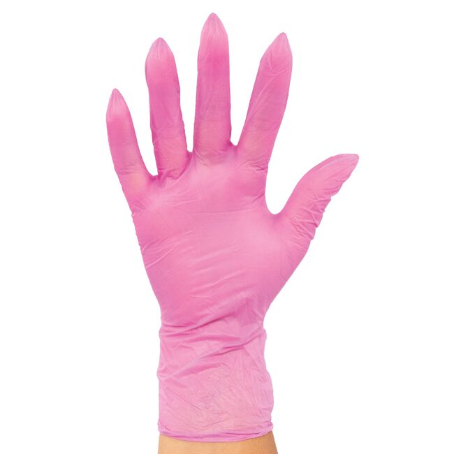 Medium Pink Vinyl Disposable Gloves