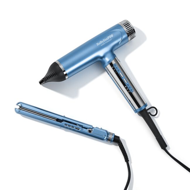 Nano Titanium Light Dryer & 1 Inch Compact Flat Iron Set