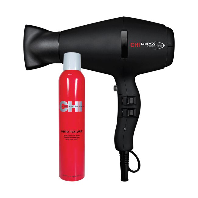 CHI Euroshine Dryer with 10oz Infra Texture Hairspray 55%