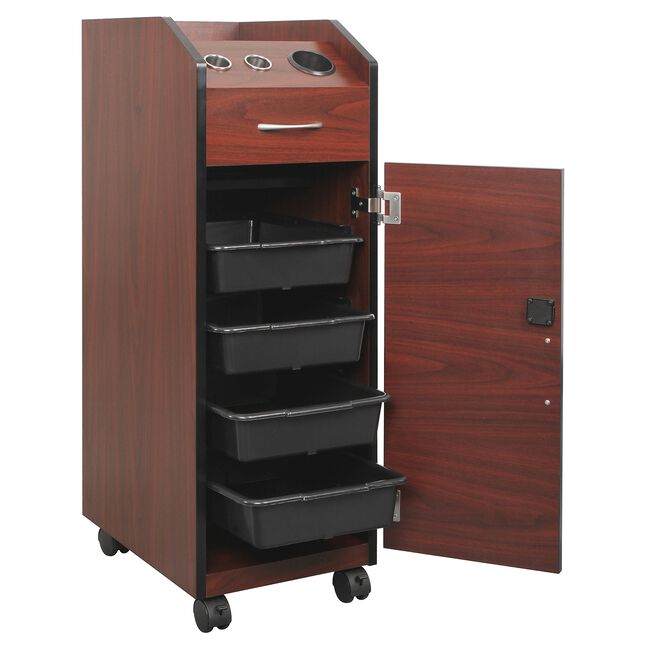 Keystone Mahogany Lockable Wood Trolley