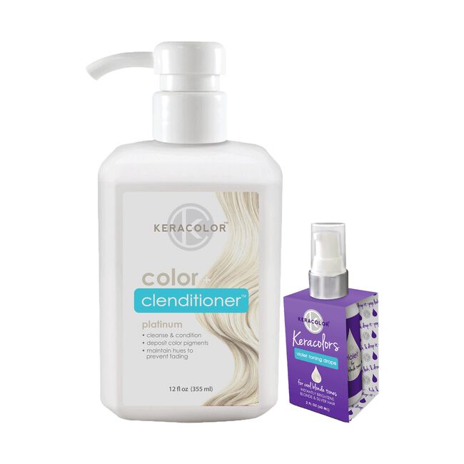 Platinum Color Clenditioner, Violet Pigment Drops Duo Keracolor