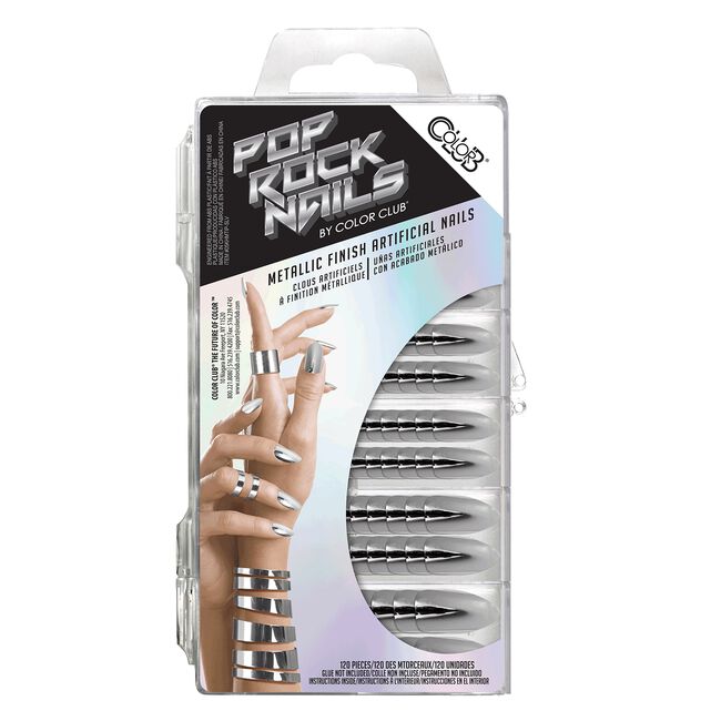 Color Club POP Rock Artificial Nails Silver