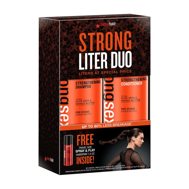 Strong Sexy Hair Liter Duo with Free Mini Spray & Play