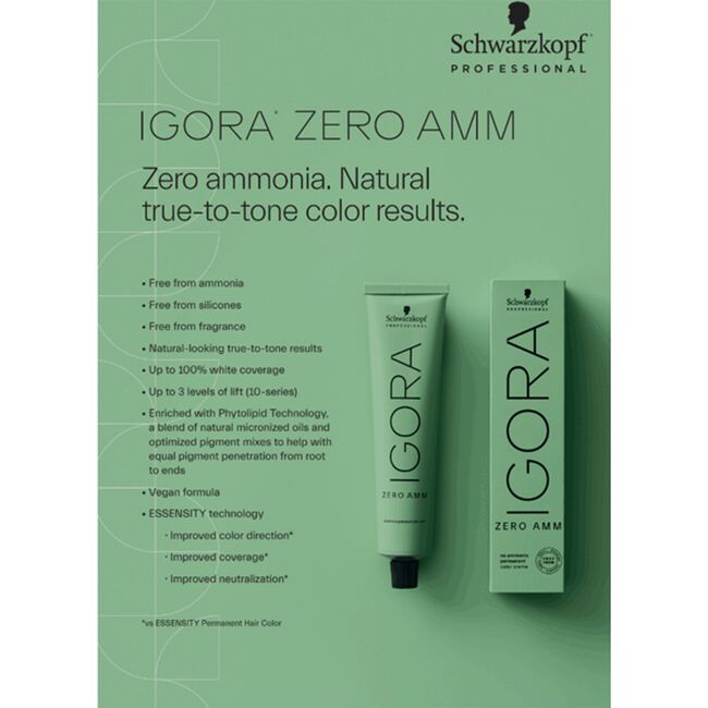 7-0 Medium Blonde Natural IGORA Zero Amm No Ammonia Permanent Color Creme