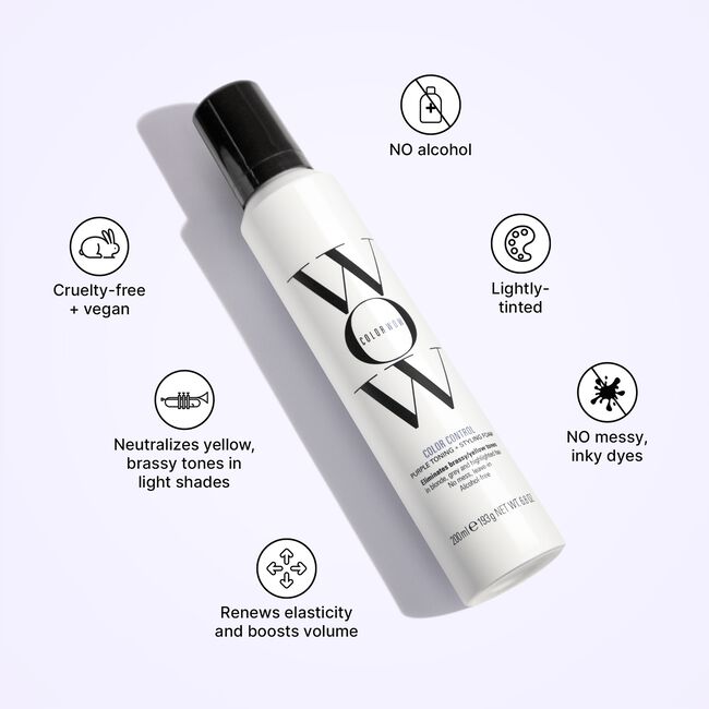 Color Control Purple Toning + Styling Foam for Light Hair