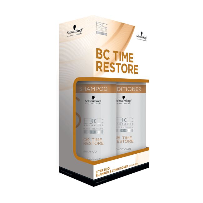 Bonacure Q10 Time Restore Shampoo,Conditioner,Pump Liter Duo