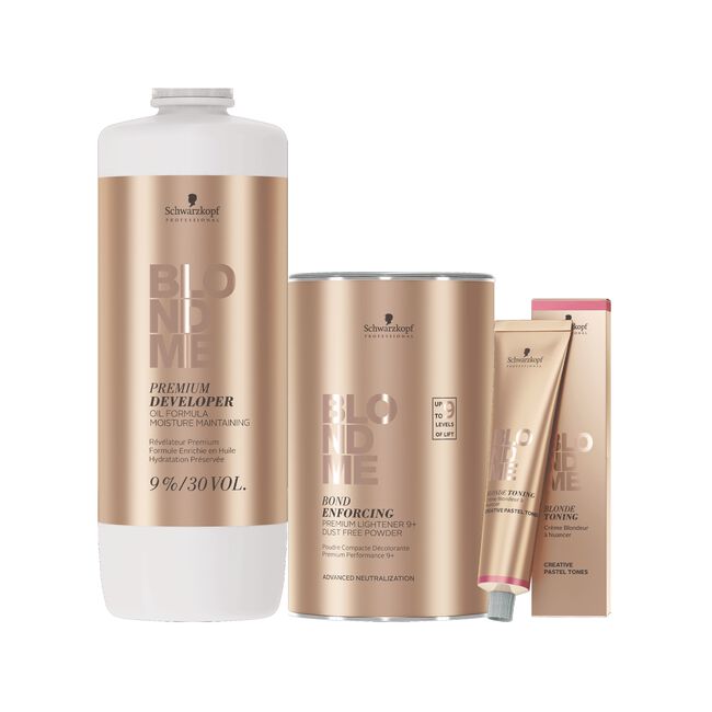 BlondMe Bond Enforcing Lightener, 30 V Developer, Ice Toner