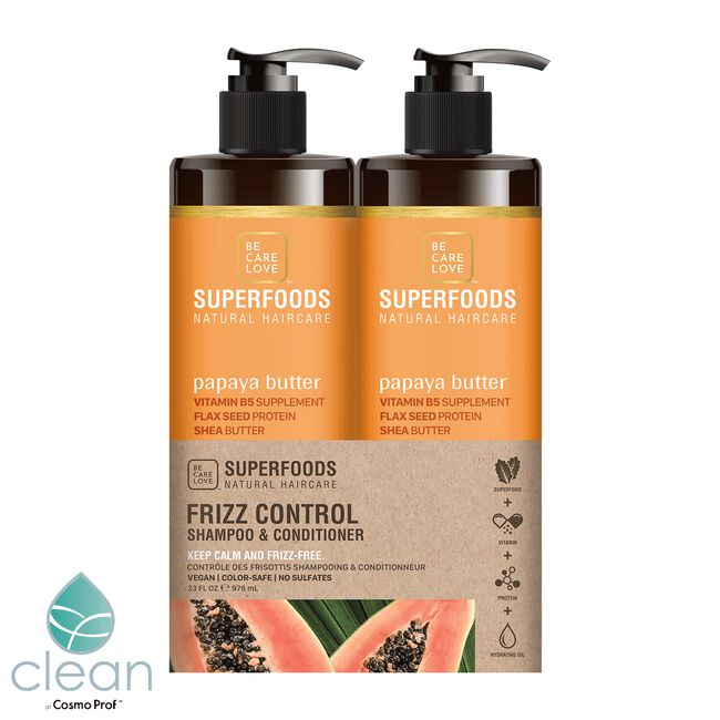 Papaya Frizz Control Shampoo, Conditioner Liter Duo