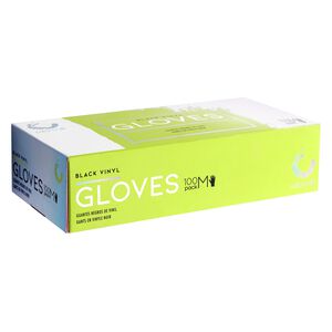 Medium Disposable Black Vinyl Gloves