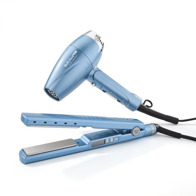 Nano Titanium Compact Folding Dryer & 1.25 Inch Digital Ionic Flat Iron Set