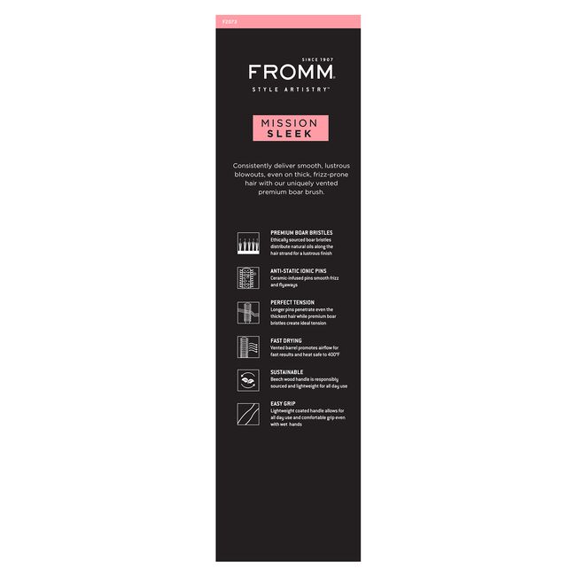 Mission Sleek 1.25 Inch Round Wood Brush