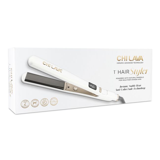CHI Lava 1” Hairstyling Flat Iron | GF0099 | White with Rose Gold Accents CHI Lava main image 3
