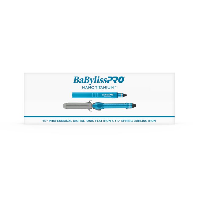 Nano Titanium 1.25" Digital Ionic Flat Iron & 1.25" Spring Curling Iron