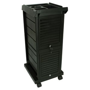 KD Black Locking Salon Trolley Cart