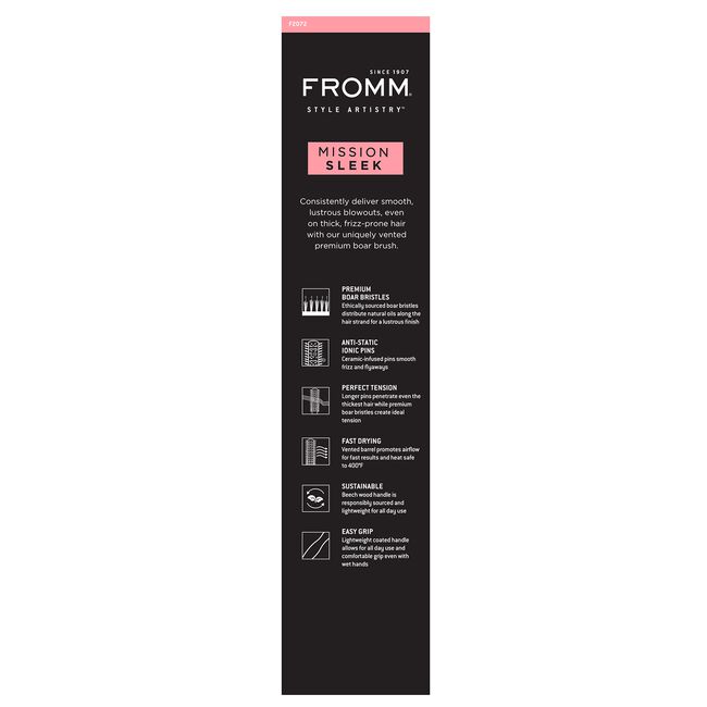 Mission Sleek 0.75 Inch Round Wood Brush