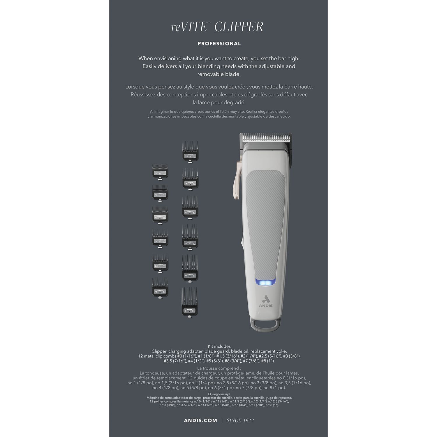 reVITE Clipper - Andis | CosmoProf