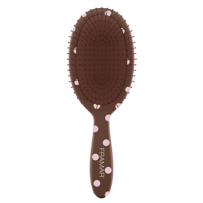 Chocolate Pink Dots Detangle Brush