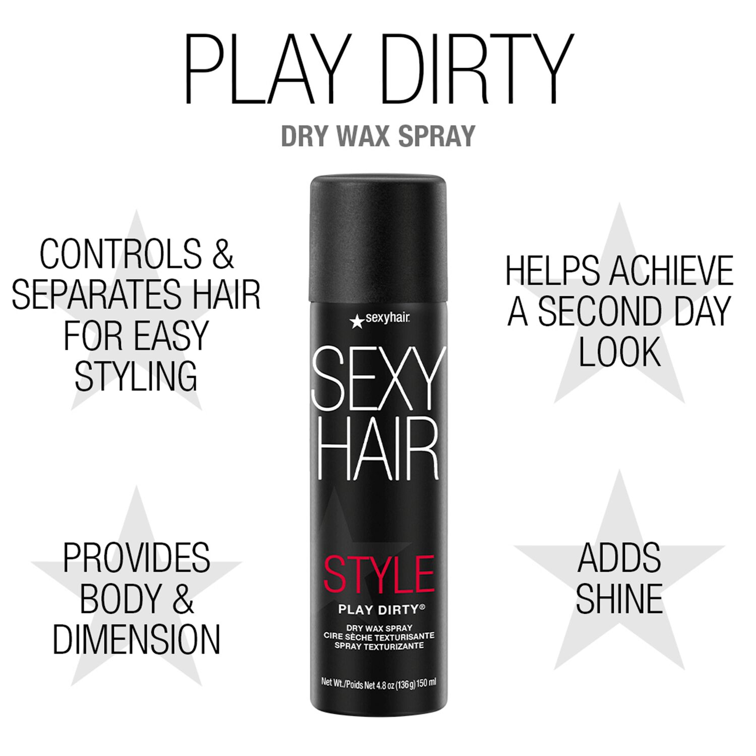 Style Sexy Hair Play Dirty Dry Wax Spray Sexy Hair Concepts CosmoProf