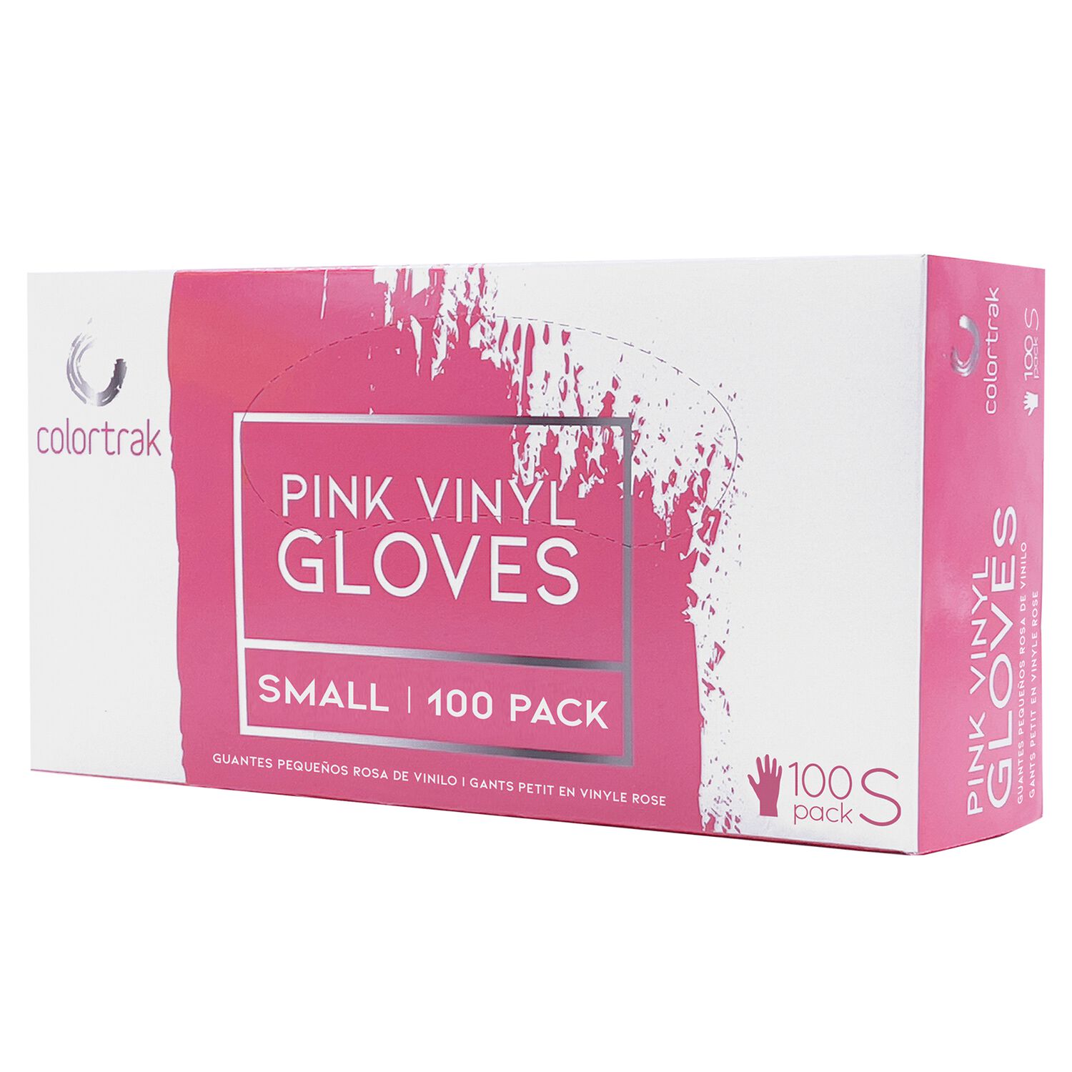 Small Pink Vinyl Disposable Gloves Colortrak Betty Dain CosmoProf