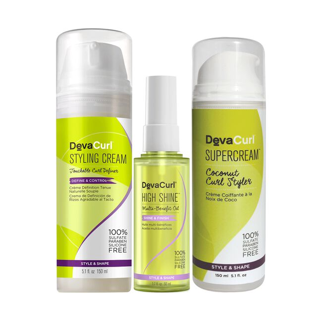 SuperCream Curl Styler, Styling Cream, High Shine Spray Deva Curl