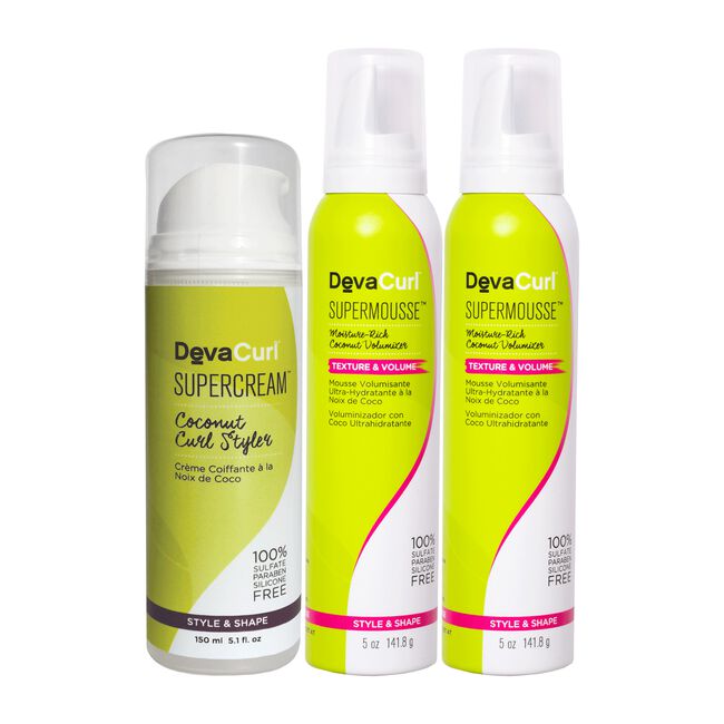 Super Mousse Curl Volumizer, Super Cream Coconut Curl Styler