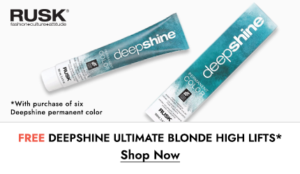 Rusk Free Deepshine Ultimate Blonde High Lifts with Purchase of Deepshine Permanent Color. Click Here to Shop Now.