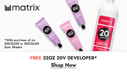 matrix Free 32oz 20v Developer with purchase of SOCOLOR or SOCOLOR Sync Shades. Click Here to Shop Now.