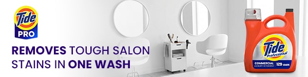 Removes Tough salon stains in one wash. Tide