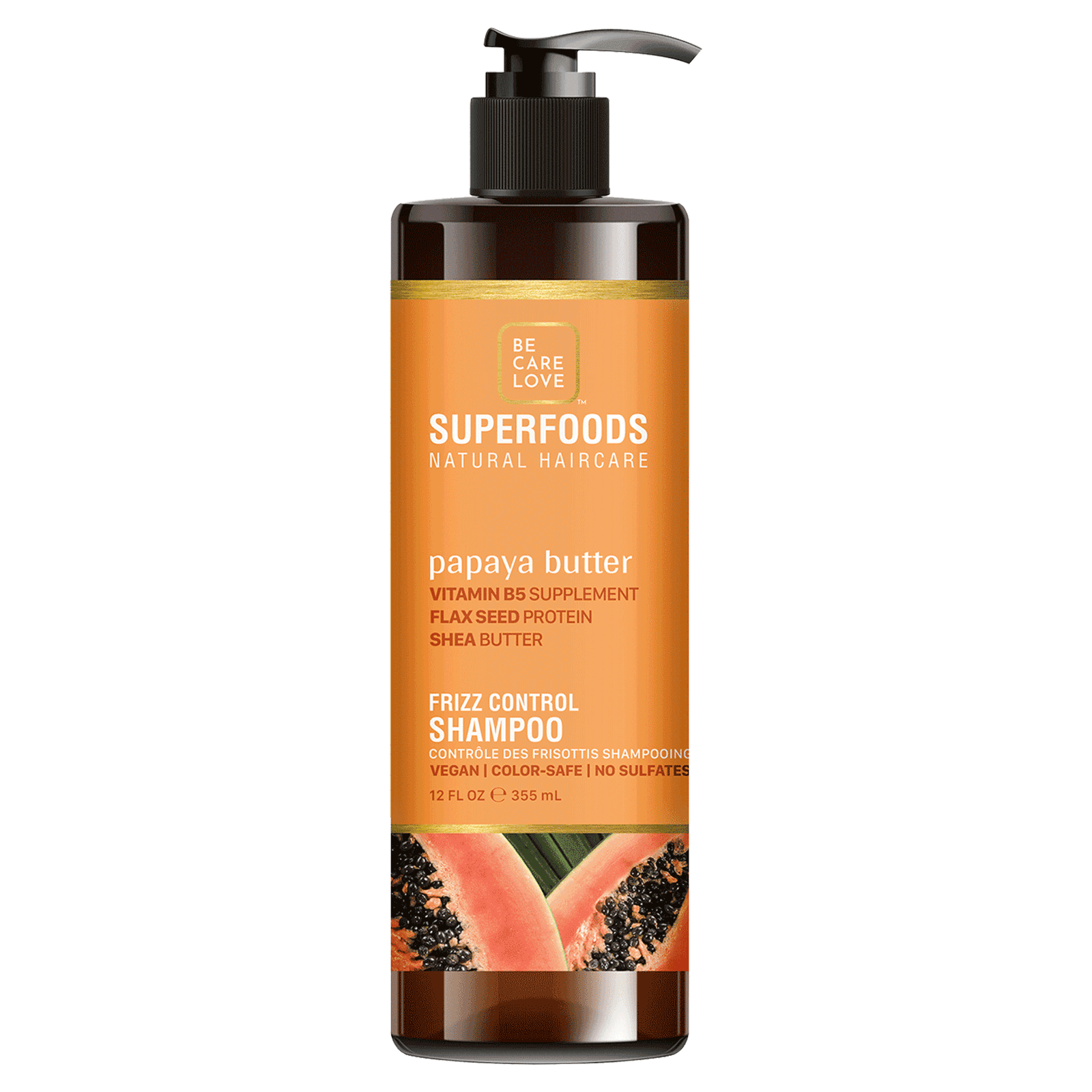 SuperFoods Papaya Frizz Control Shampoo Be Care Love CosmoProf