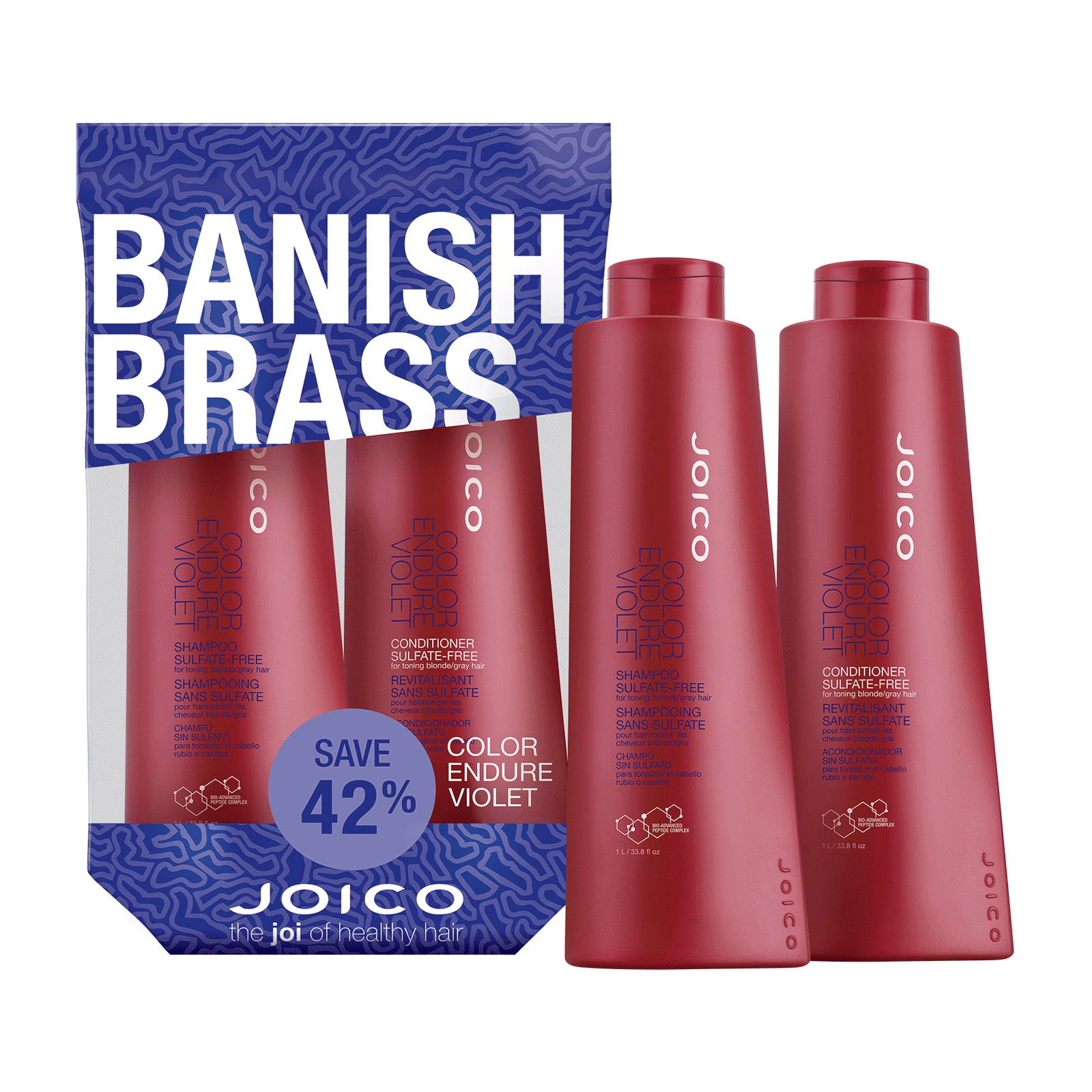 Color Endure Violet Shampoo Conditioner Liter Duo Joico Cosmoprof