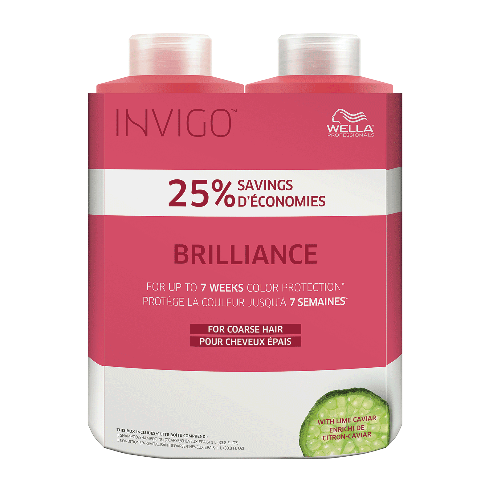 Invigo Brilliance Shampoo Conditioner Liter Duo Coarse Hair