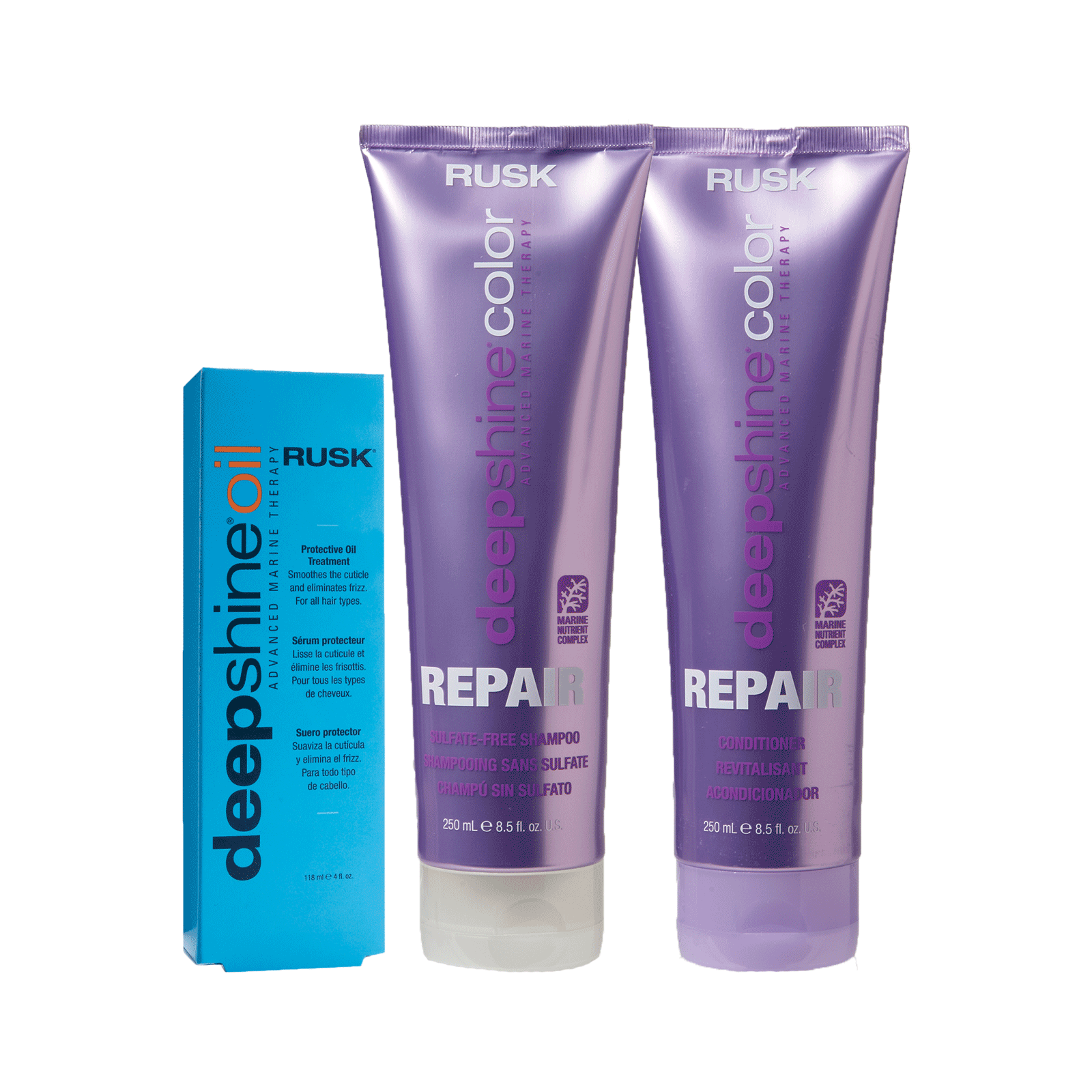 Deepshine Color Repair Shampoo Conditioner Oil Treatment Rusk
