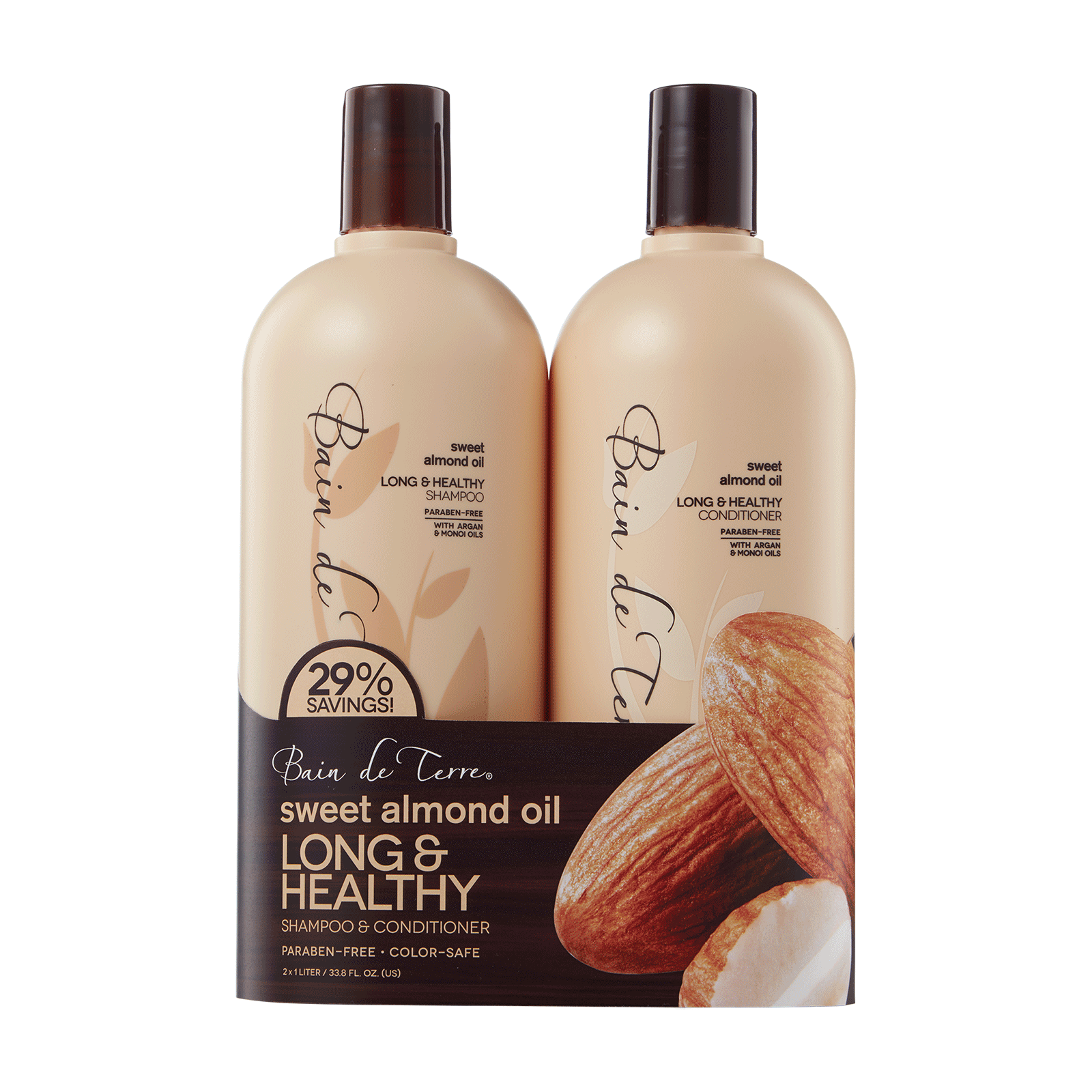Sweet Almond Oil Shampoo Conditioner Liter Duo Bain De Terre