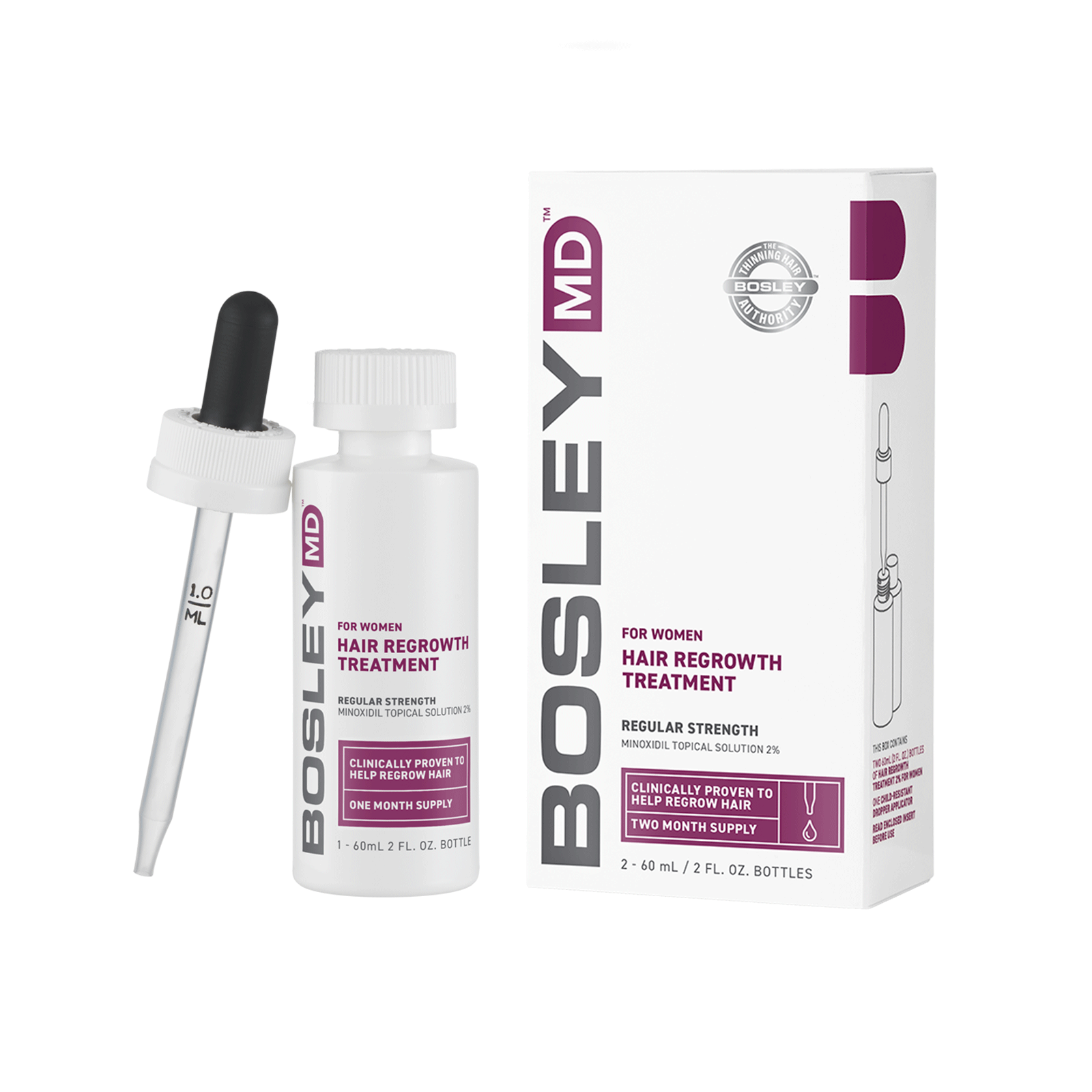Women's Hair Regrowth Treatment 2 Dropper Bosley Professional